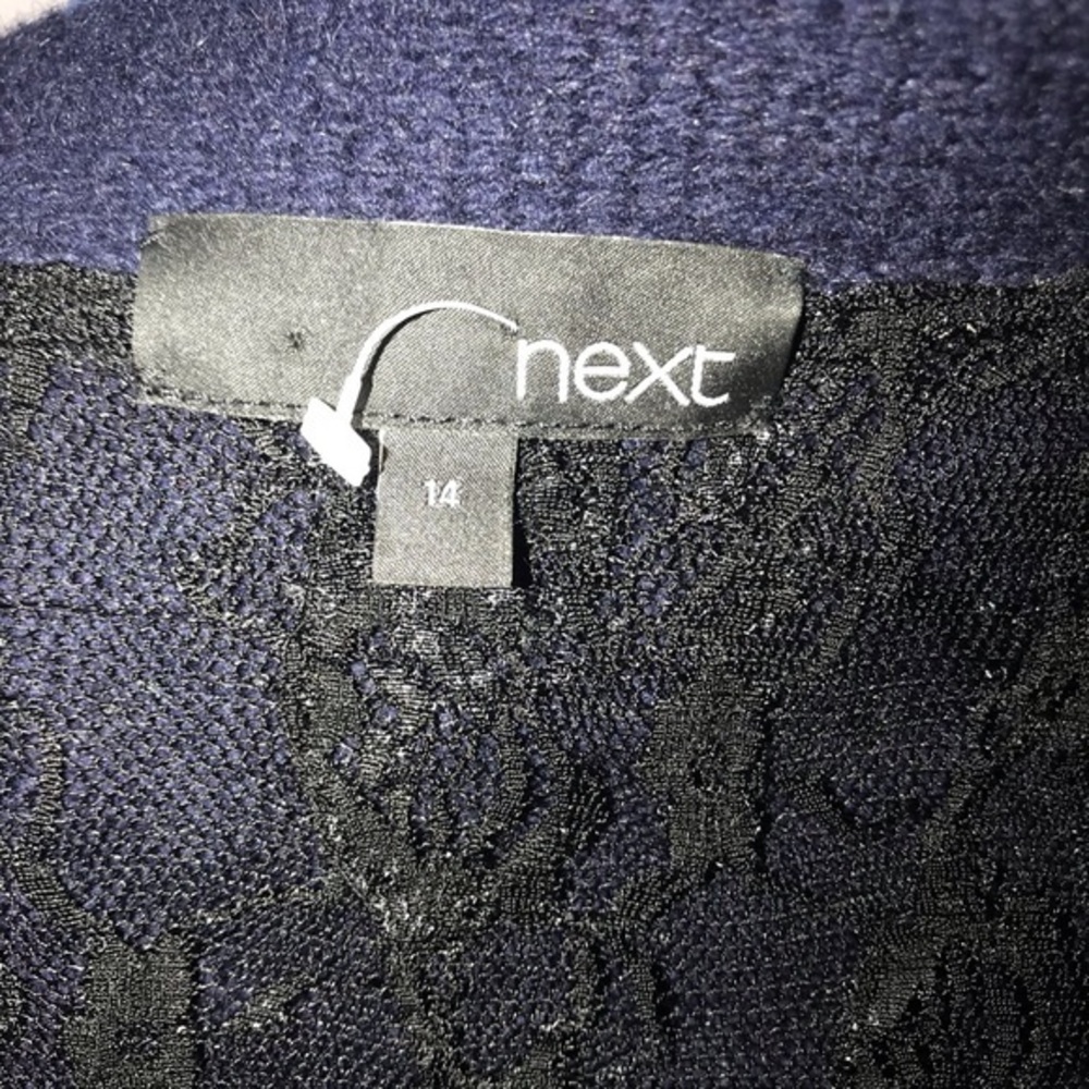 Next‎ 14(UK) black beaded wool/angora babydoll cardigan sweater - Picture 2 of 9